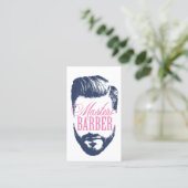 Master Barber Navy Blue Typography Barbershop Visitekaartje (Staand voorkant)