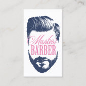 Master Barber Navy Blue Typography Barbershop Visitekaartje (Voorkant)