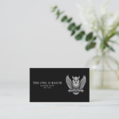 Master Barbershop Zilveren Uil Professioneel Qr Co Visitekaartje (Staand voorkant)