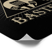 Master Baster Grappig Grillen Bbq Vlees Pitmaster Poster (Hoek)