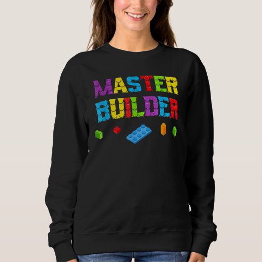 Master Blocks Builder Brick Builder Blocks Buildin Trui (Voorkant)