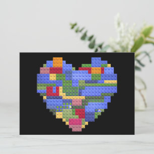 Master Builder Block Brick Building Heart Valentin Bedankkaart