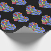 Master Builder Block Brick Building Heart Valentin Cadeaupapier (Hoek)