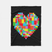 Master Builder Block Brick Building Heart Valentin Fleece Deken (Voorkant)