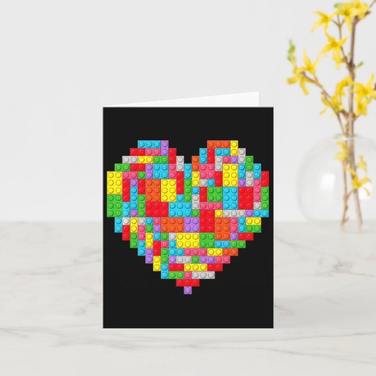 Master Builder Block Brick Building Heart Valentin Kaart (Gele Bloem)