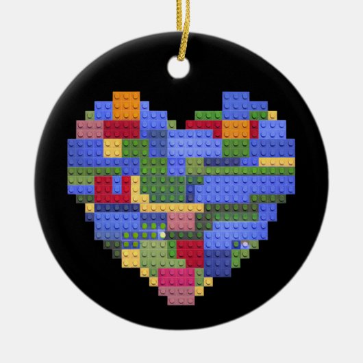 Master Builder Block Brick Building Heart Valentin Keramisch Ornament (Voorkant)