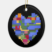 Master Builder Block Brick Building Heart Valentin Keramisch Ornament (Links)