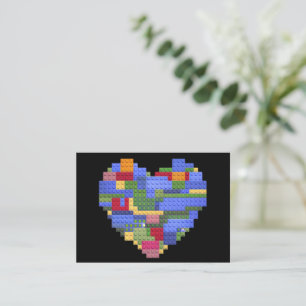Master Builder Block Brick Building Heart Valentin Notitiekaartje