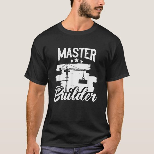 Master Builder Building Blocks Bricklayer E T-shirt (Voorkant)