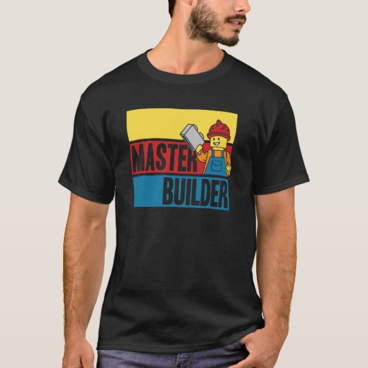 Master Builder Building Blocks Men Women Youth T-shirt (Voorkant)