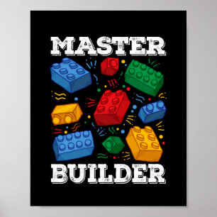 Master Builder Cute Block Building Kinder Speys Br Poster