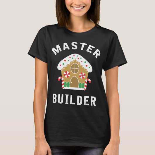 Master Builder Gingerbrood House Funny Kerstmis B T-shirt (Voorkant)