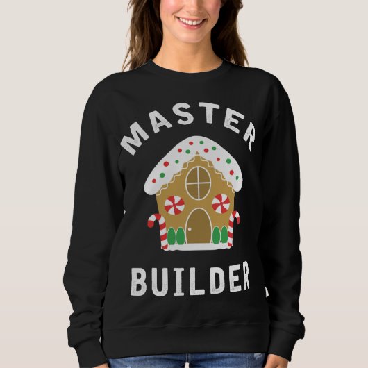 Master Builder Gingerbrood House Funny Kerstmis B Trui (Voorkant)