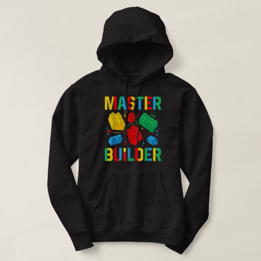Master Builder Kinder bouwstenen Brick Speelgoed M Hoodie (Design voorkant)