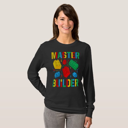 Master Builder Kinder bouwstenen Brick Speelgoed M T-shirt (Voorkant volledig)