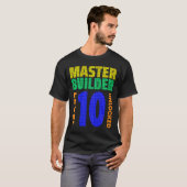 Master Builder Level 10 10e geboortedag geopend T-shirt (Voorkant volledig)