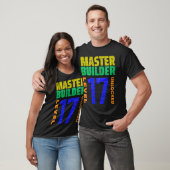 Master Builder Level 17 17e geboortedag geopend T-shirt (Unisex)