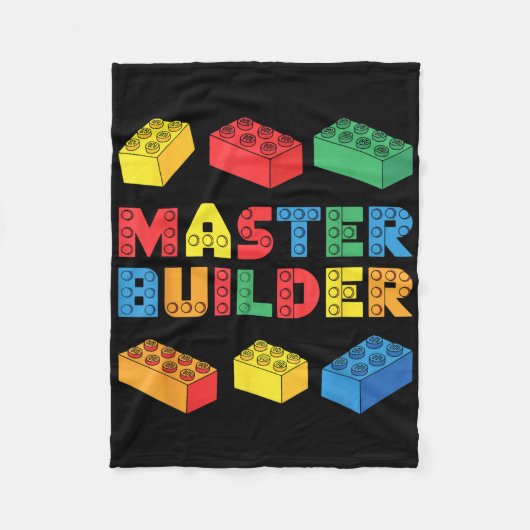 Master Builder Shirt Bricks Blocks Volwassen Kinde Fleece Deken (Voorkant)