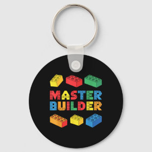 Master Builder Shirt Bricks Blocks Volwassen Kinde Sleutelhanger