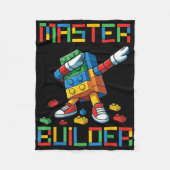 Master Builder Tee Dabbing Blocks Bricks Building  Fleece Deken (Voorkant)
