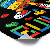 Master Builder Tee Dabbing Blocks Bricks Building Poster (Hoek)