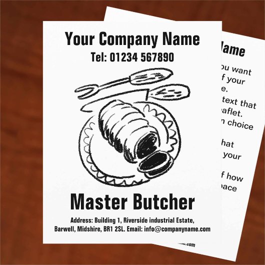 Master Butcher Cartoon Design Flyer