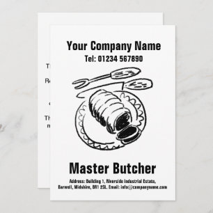 Master Butcher Cartoon Design Kaart