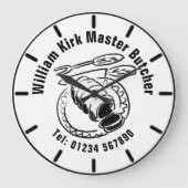 Master Butcher Cartoon. Grote Klok (Voorkant)