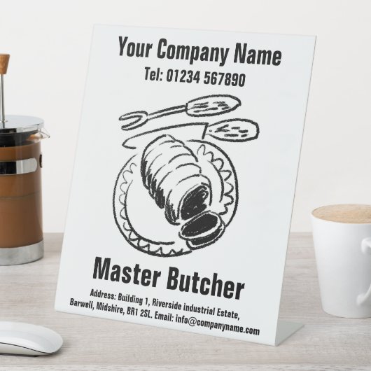 Master Butcher's Shop vrijstaand Reclamebord Met Voetstuk (Insitu)