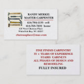 MASTER CARPENTER VISITEKAARTJE (Voorkant / Achterkant)