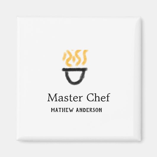 Master chef add name black pan yellow fire fume co magneet (Voorkant)