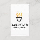 Master chef add name black pan yellow fire fume co visitekaartje (Achterkant)