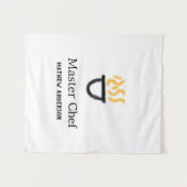 Master chef add name black pan yellow fire fume co wandkleed (Voorkant (horizontaal))