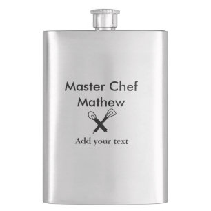 Master chef keuken bakkerij kok voeg tekst naam sn flacon