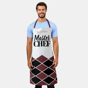 Master Chef naam gepersonaliseerde zwarte granaat Schort