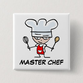 Master chef pinback-toets vierkante button 5,1 cm