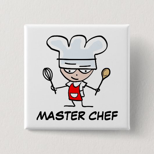 Master chef pinback-toets vierkante button 5,1 cm (Voorkant)