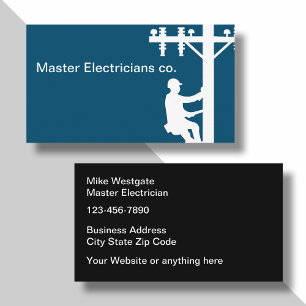 Master Elektricien Service Dubbele Zijde Visitekaartje