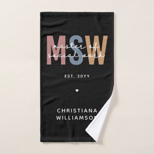 Master en travail social en MSW (Serviette à main)