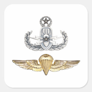 Master EOD Parachutist Vierkante Sticker
