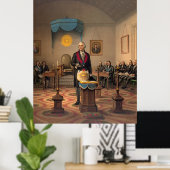 Master Freemason Washington 1870 Poster (Thuiskantoor)