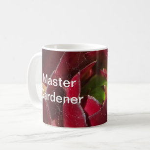 Master Gardener Rode Succulente Foto Landscaper Koffiemok