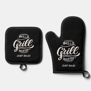 Master Grill vaardigheden grappig Vader(s dag cust Ovenwant & Pannenlap Set