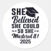 Master IT 2025 Masters Degree Afstuderen Afgestude Ronde Sticker (Voorkant)