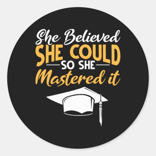 Master IT Master Afstuderen Masters Degree Ze M Ronde Sticker (Voorkant)