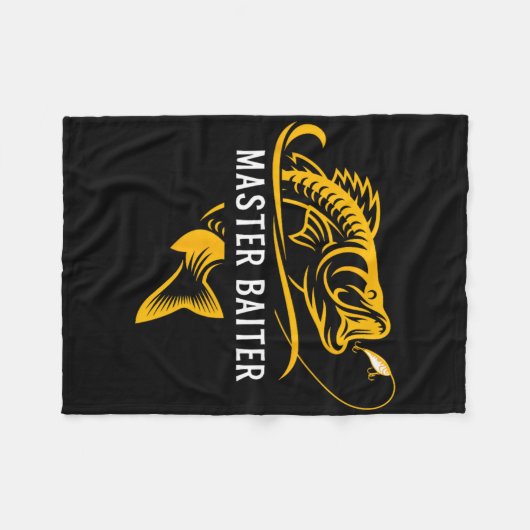 Master Iter - Funny Fishing Fleece Deken (Voorkant (Horizontaal))