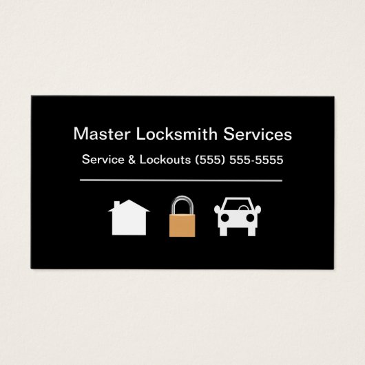 Master Locksmith Cartes de visite professionnels (Devant)