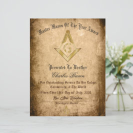 Master Mason of the Year Certificate