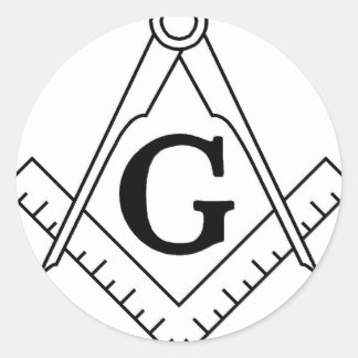 Master Mason Square en Kompas Ronde Sticker