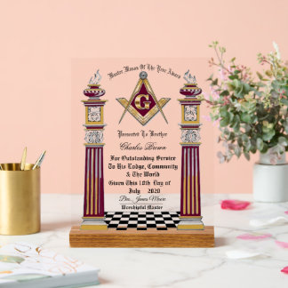 Master Masons of the year Award Acryl Bord